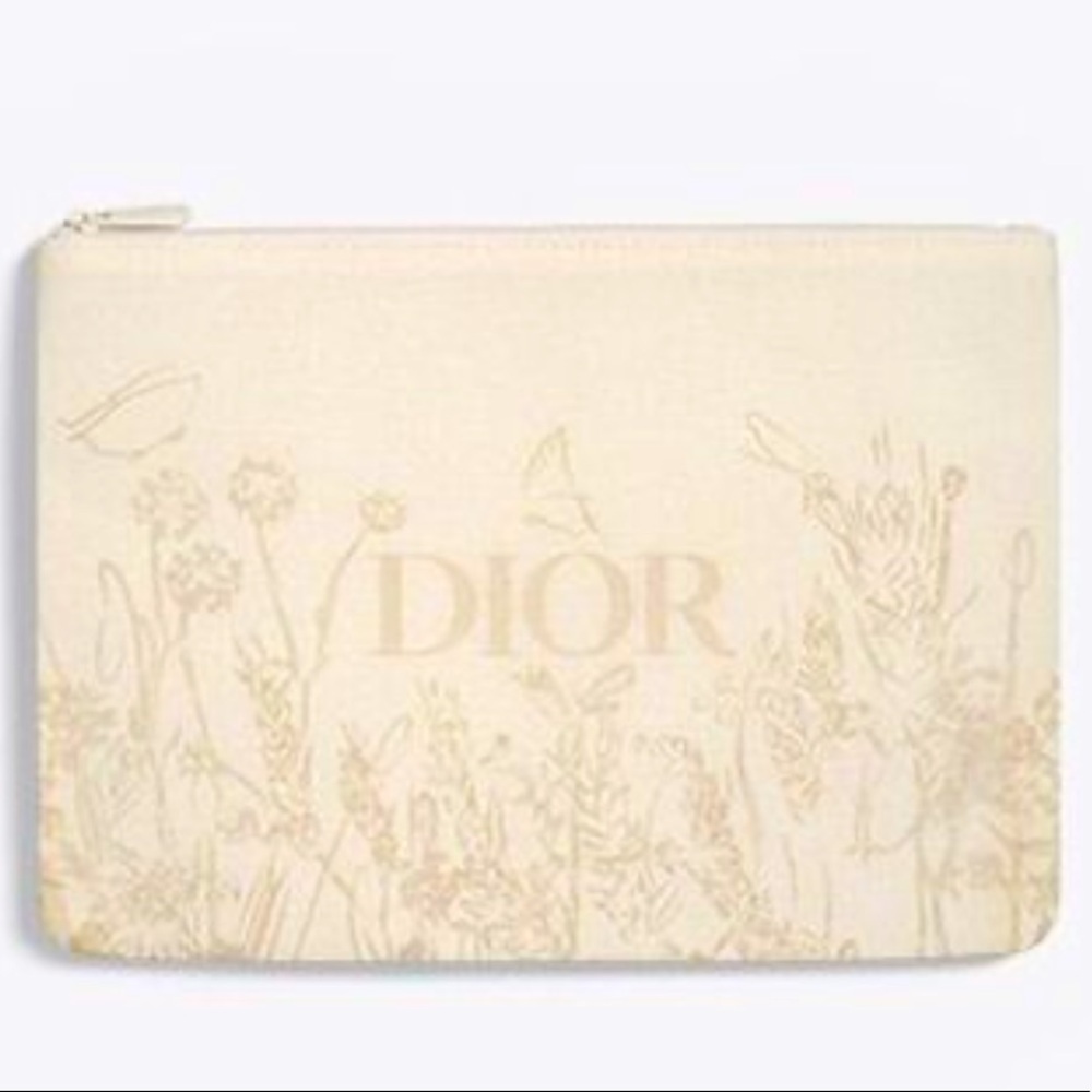 DIOR Beauty Makeup Bag Pouch Floral Flat Medium Authentic Luxury Gift
